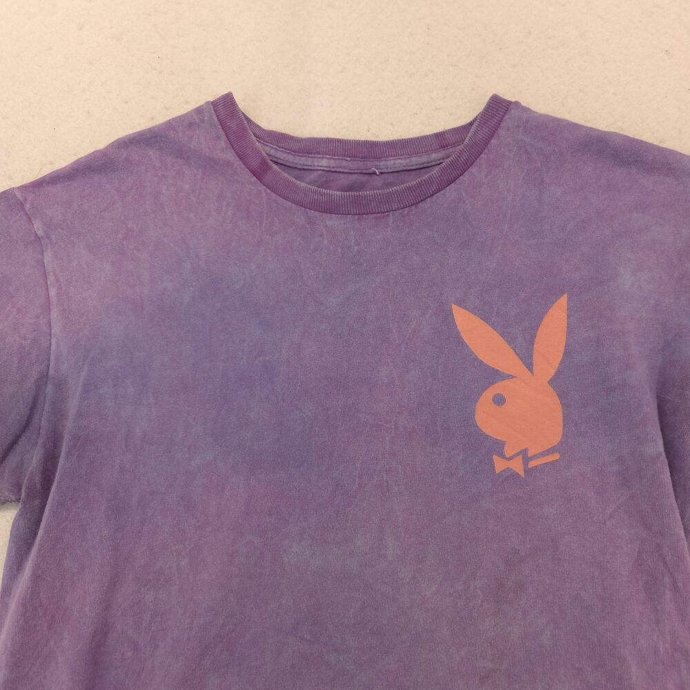 Playboy Graphic Casual Short Sleeve Crew Neck T Shirt Mens Size Medium M Tie Dye